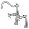 Kingston Brass 7" Center Deck Mount Clawfoot Tub Faucet, Polished Chrome