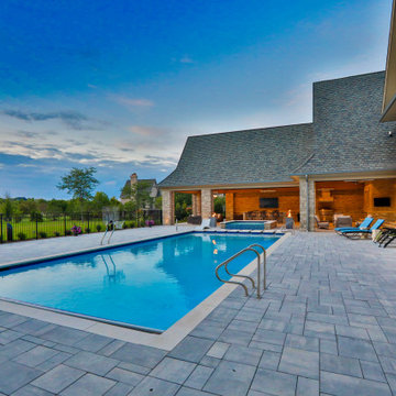 St. Charles Swimming Pool and Hot Tub with Floating Steps