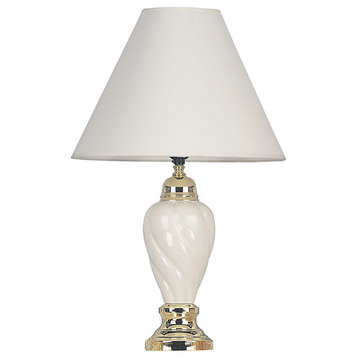 22" Ceramic Table Lamp, Ivory