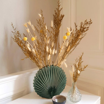 Détail vase et fleurs sechées