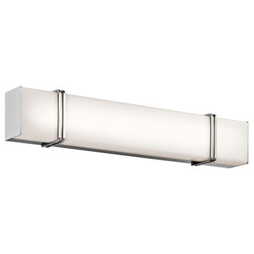 Kichler Impello Linear Bath 30" LED, Chrome, Satin Etched White