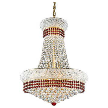 Crystal Chandelier Trimmed With Red Crystal