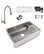Lange Stainless Steel 32" Single Bowl Farmhouse Kitchen Sink with Pfirst Faucet