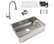 Lange Stainless Steel 32" Single Bowl Farmhouse Kitchen Sink with Pfirst Faucet