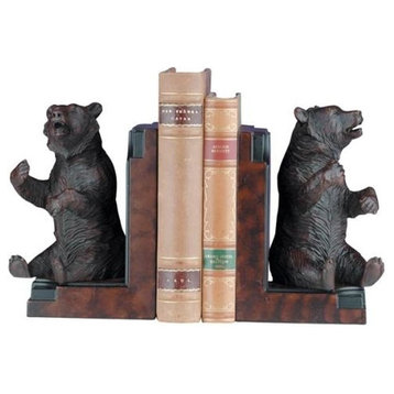 Bookends Bookend MOUNTAIN Lodge Playful Sitting Bear Oxblood Red