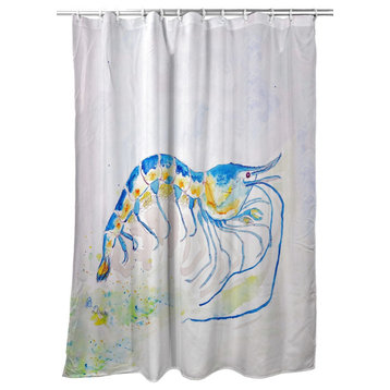 Betsy Drake Blue Shrimp Shower Curtain