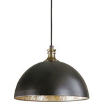 Uttermost - Uttermost Placuna 1-Light Bronze Pendant - We Have Taken The Simple Look Of A Metal Dome Pendant In A Pacific Bronze Finish With Antique Brass Accents And Have Added A Wow Of Opulence By Adding Warm Antiqued Capiz Shell And Lined The Interior For A Wonderful Transitional Style. Supplied With 15' Cord For Adjustable Installation. Uttermost's Pendants Combine Premium Quality Materials With Unique High-style Design. With The Advanced Product Engineering And Packaging Reinforcement, Uttermost Maintains Some Of The Lowest Damage Rates In The Industry. Each Product Is Designed, Manufactured And Packaged With Shipping In Mind.