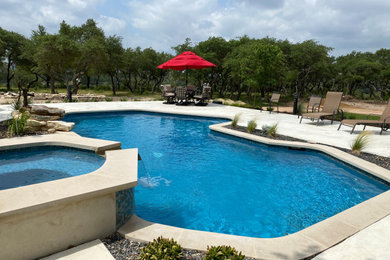 Mountain style pool photo in Austin