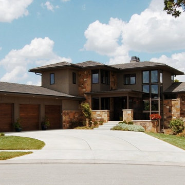 Modern Prairie Style House - Front Elevation