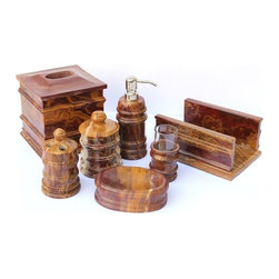 500ML7 | Multi Onyx Seven Piece Bathroom Set - Bathroom Accessories