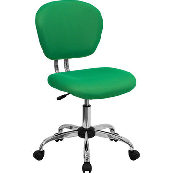 Mid-Back Mesh Swivel Task Chair with Chrome Base, Green