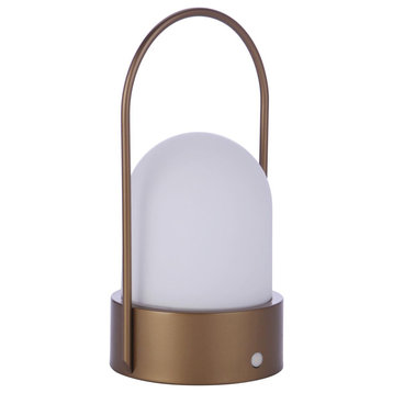 Rechargable Portable LED Table Lamp, Satin Brass