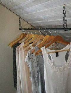 Hanging Clothes Rod From Slanted Ceiling