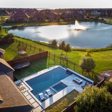 The Colony, TX - Modern Linear Pool and Fire Pit