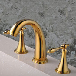 Ti-PVD Widespread Two Handles Bathroom Sink Faucet T0453G - Bathroom Sink Faucets