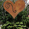 Heart Garden Art, Rust, Garden Stake