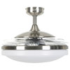 Fanaway Evo2 Retractable 4-Blade Lighting Ceiling Fan, Brushed Chrome