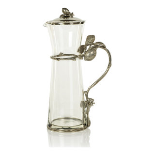 Zodax Amalfi 11.5 Tall Lemon Pewter and Glass Pitcher with Lid at Riverbend Home