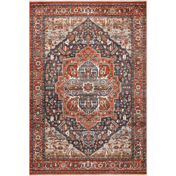 nuLOOM Aziza Traditional Area Rug, Red, 5' 3"x7' 7"