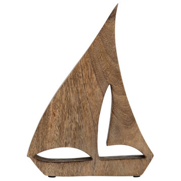 Wood, 4X9" Sailboat, Brown