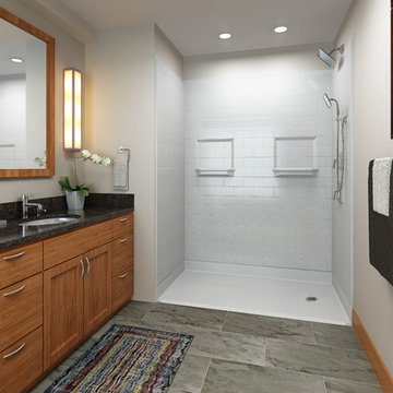 Craftsman Bathrooms walk in shower barrier free shower craftsman shower