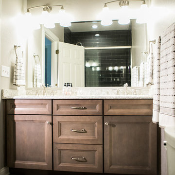 Shades of Blue - Transitional Kitchen, Bathroom, & Living Room