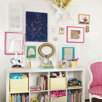 Pink and Navy Little Girls' Bedroom