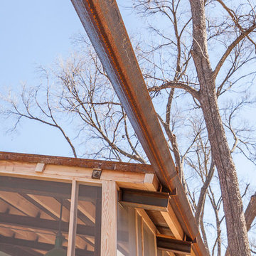 Angle iron extended gutter