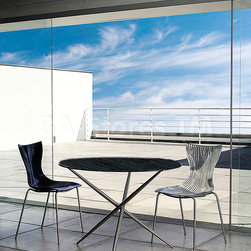 Panton Dining Table with Dark Ebony Glass - Dining Tables