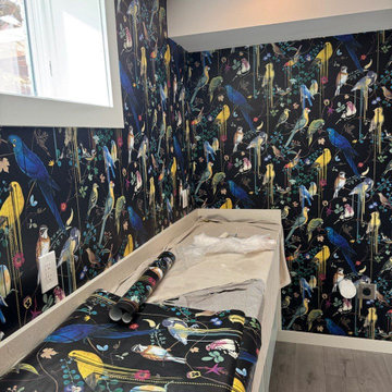 Wallpaper installation Basement in Atlanta