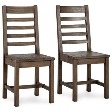 Caleb Reclaimed Pine Wood Dining Chair, Set of 2