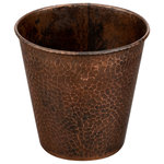 Eli Home Products - 8" Round Hammered Copper Indoor Flower Pot in Oil Rubbed Bronze - Add a bit of copper flair to your space with a hand hammered copper planter. The understated, yet timeless design makes a great accent piece in any room while also being the perfect home for all of your favorite plants and succulents.