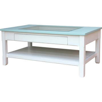 Display Coffee Table Cocktail TRADE WINDS COTTAGE Rectangular White