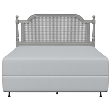 Hillsdale Furniture Melanie Wood and Cane Queen Headboard with Frame French Gray