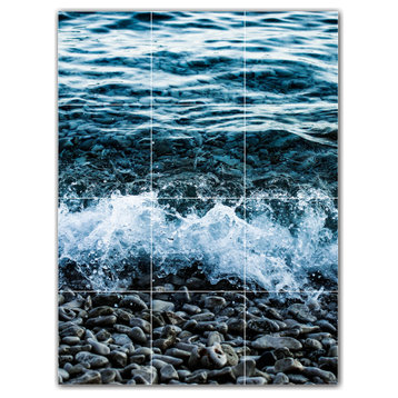 Waves Ceramic Tile Wall Mural HZ501149-34S. 12.75" x 17"
