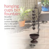 Alpine Metal Hanging 6-Cup Tier Layered Fountain, 36" Tall