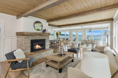 Transitional living room photo in Seattle