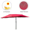 Costway 15' Outdoor Umbrella Double-Sided Twin Patio Umbrella with Crank Wine