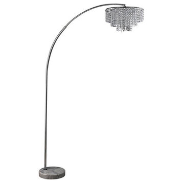 Furniture of America Bentley Contemporary Metal 62" Arch Floor Lamp in Chrome