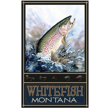 Dave Bartholet Whitefish Montana Rainbow Trout Art Print, 30"x45"