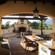 Backyard fireplace