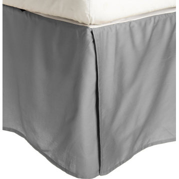 RE Series 300-Thread-Count Long-Staple Cotton Bed Skirt, Light Grey, Twin