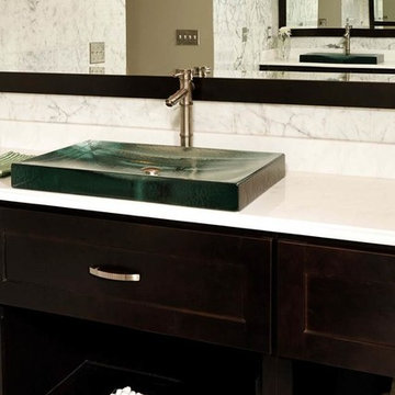 Elegant Bath Remodel in Mt. Vernon Area Uses Marble and Glass