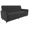 DHP Andora Coil Linen Convertible Sleeper Sofa in Gray