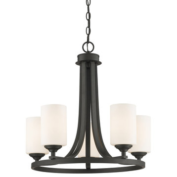 Bordeaux Collection 5 Light Chandelier in Bronze Finish