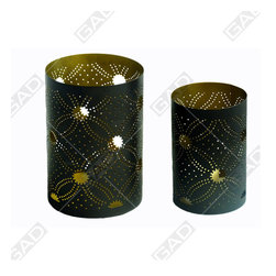 BLACK GRIDS CANDLE HOLDER - Candles & Candle Holders