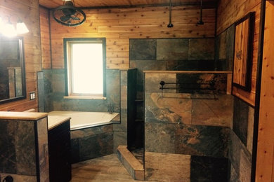 Inspiration for a rustic bathroom remodel in Baltimore