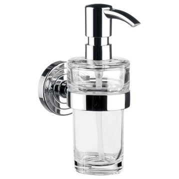 Polo 0721.001.01 Wall Mounted Soap Dispeneser in Clear Cystal Glass