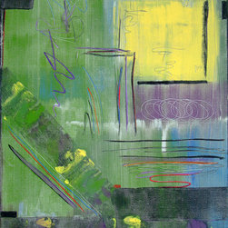 "Greens", oil painting on paper - Artwork