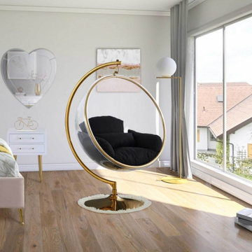 Andrea Acrylic Swing Bubble Accent Chair